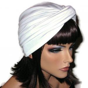 Handmade White Twist Fashion Turban