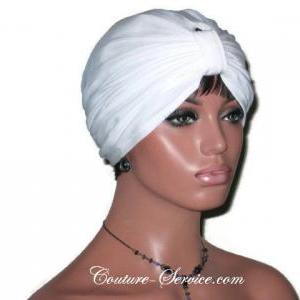 Handmade Womens Double Knot Turban - White