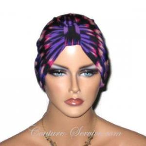 Purple Abstract Handmade Chemo Fashion Turban