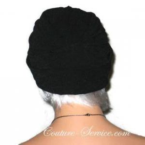 Black Or Sand Handmade Cuffed Twist Fashion Turban