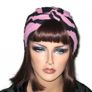 Pink And Black Handmade Twist Fashion Turban