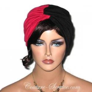 Red And Black Handmade Twist Fashion Turban