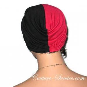 Red And Black Handmade Twist Fashion Turban