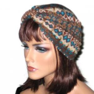 Brown And Teal Abstract Handmade Twist Fashion..