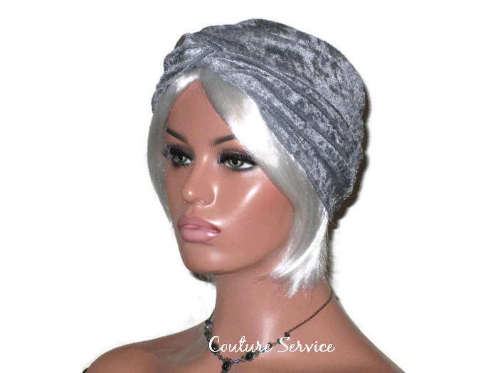 Silver Handmade Women's Velour Twist Turban